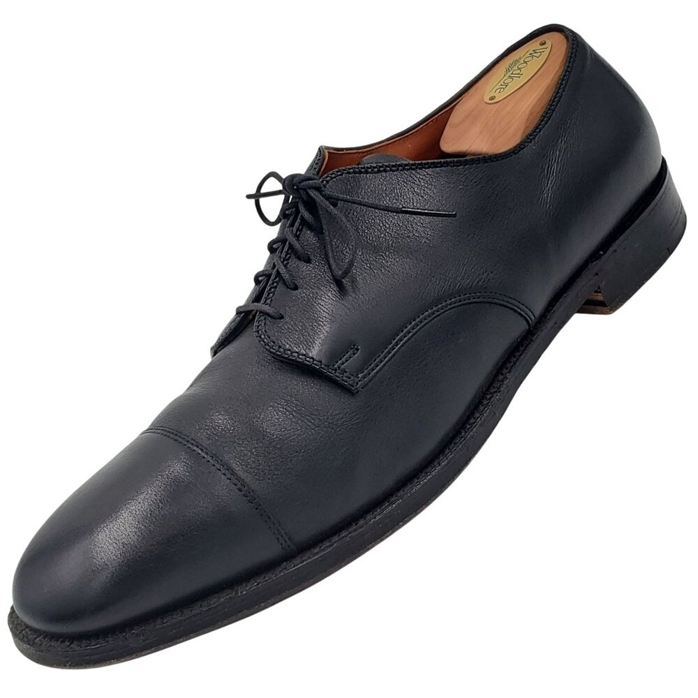 Alden USA New England Dress Shoes Men's 13B Black Leather Cap-toe Bluchers Derby - Picture 11 of 14
